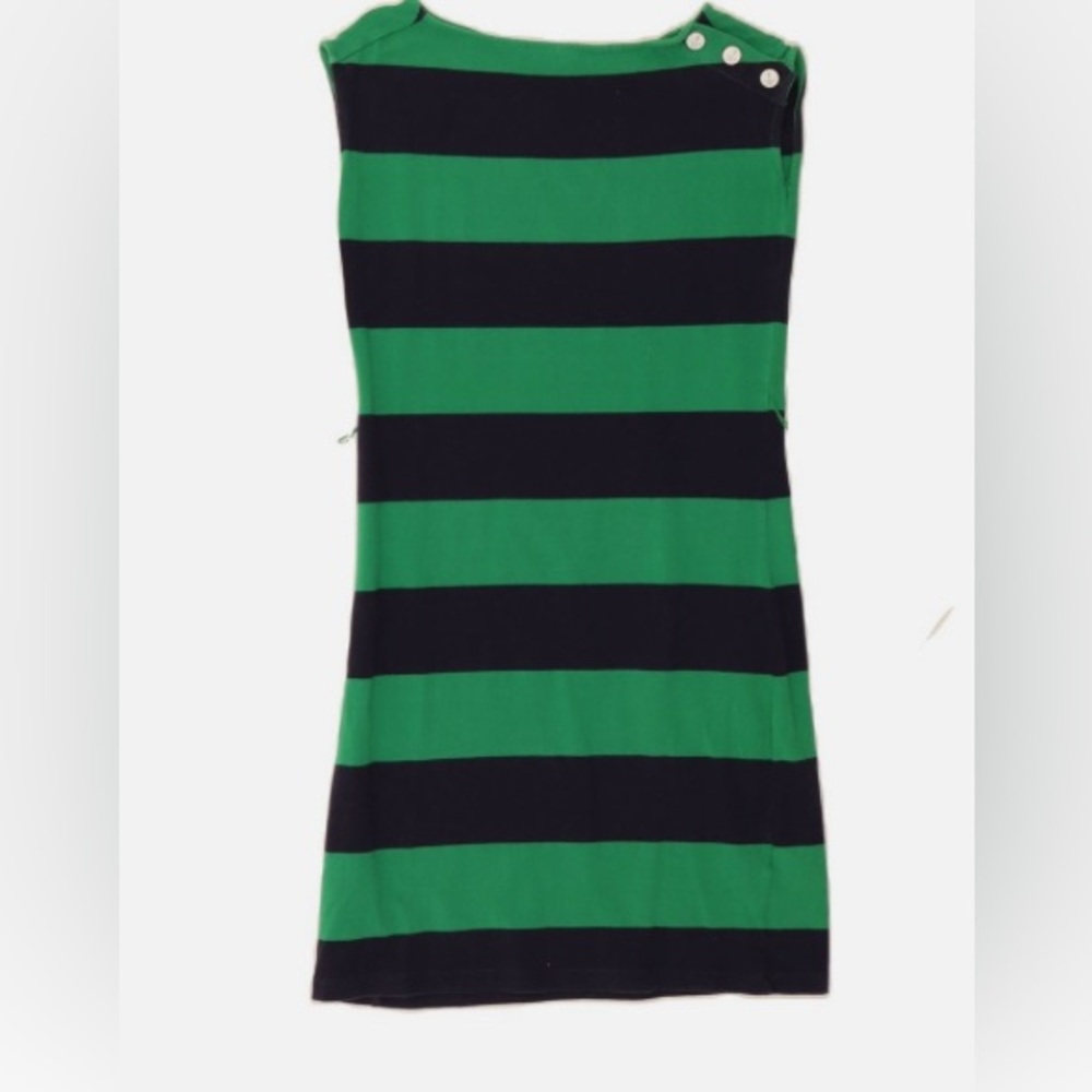 Tommy Hilfiger Green & Blue Striped Anchor Nautical Soft Shift Tee Dress Size S